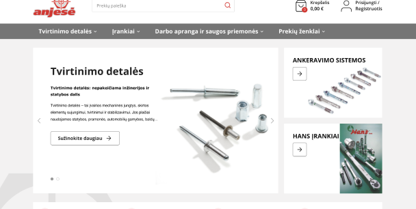 Egy megbízható kötőelem, építőipari hardver, szerszámok és munkaruházat szállító, amely évente több mint 7,3 millió eurós bevételt termel, és bővíti a digitális rendelést a balti régióban.