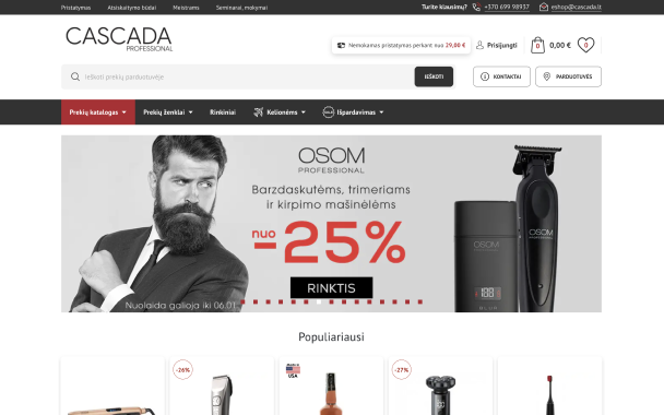 A szépség és wellness terén megbízható név, a Cascada.lt jövőbiztossá tette online áruházát egy rugalmas és felhasználóközpontú platformmal.